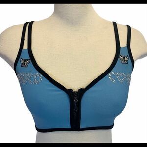Hard Core blue gym sports bra size small